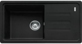 Мийка кухонна Franke Malta, фраграніт, прямокутник, з крилом, 780х435х200мм, чаша - 1, накладна, оборотна, BSG 611-78, чорний матовий