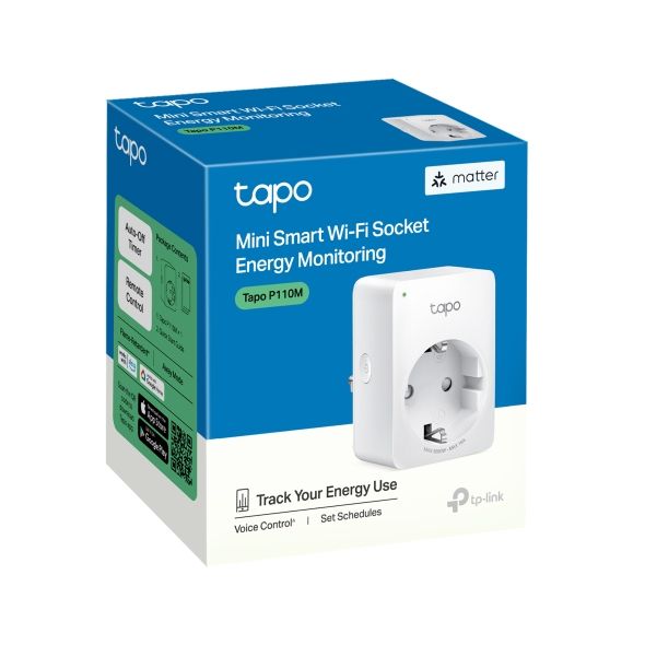 Розумна розетка компактна TP-LINK Tapo P110M N300 BT 16A
