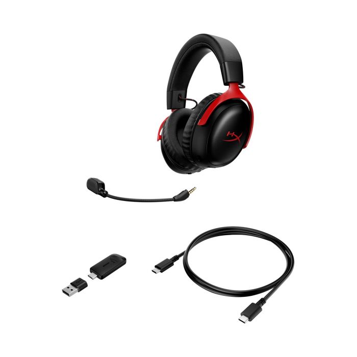 Гарнітура ігрова HyperX Cloud III S, WL/USB-A/USB-C, чорно-червоний Гарнітура ігрова HyperX Cloud III S, WL/USB-A/USB-C, чорно-червоний