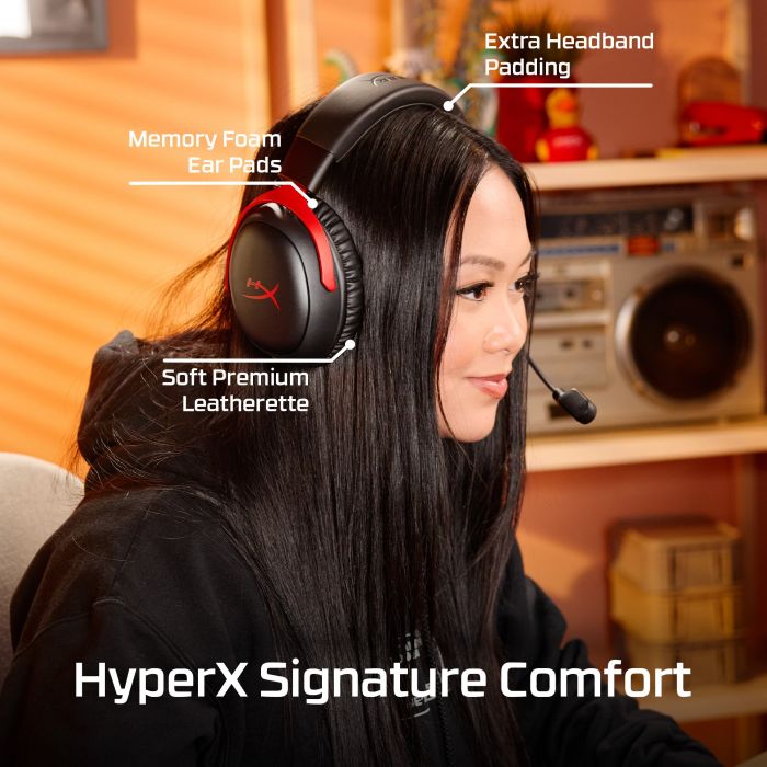 Гарнітура ігрова HyperX Cloud III S, WL/USB-A/USB-C, чорно-червоний Гарнітура ігрова HyperX Cloud III S, WL/USB-A/USB-C, чорно-червоний