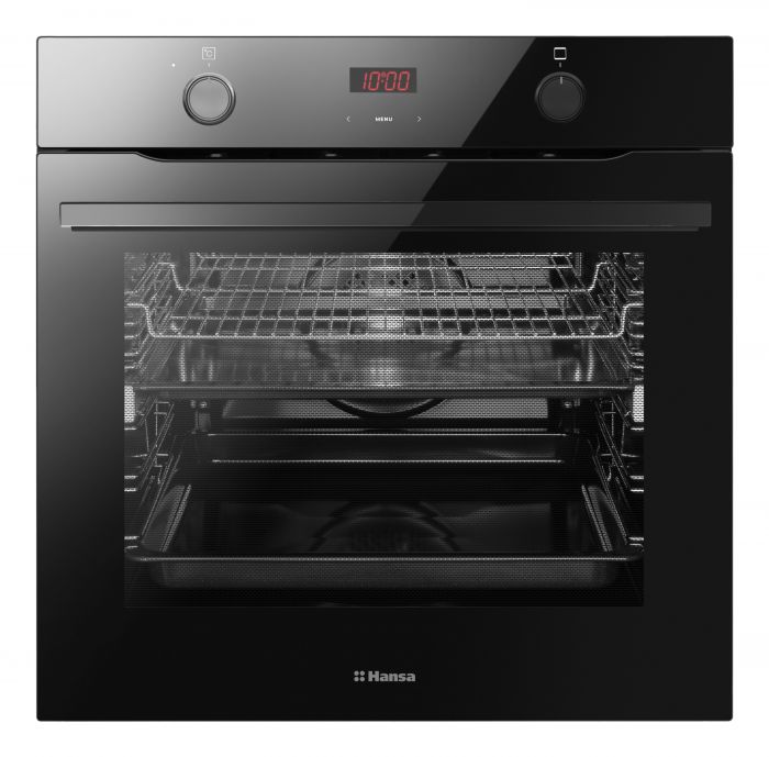 Духова шафа Hansa електрична, 77л, A, дисплей, конвекція, чорний