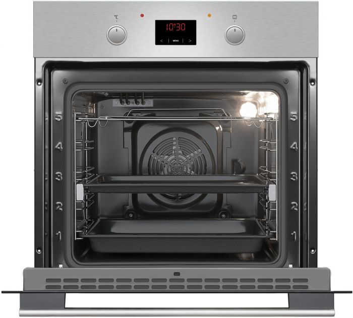 Духовка электр. Hansa, 60см, 65л, A,  гриль , емаль легкого очищення, диспл., нержавіюча сталь
