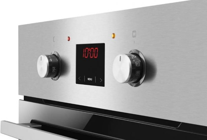 Духовка электр. Hansa, 60см, 62л, A,  гриль , емаль легкого очищення, диспл., нержавіюча сталь