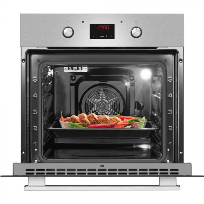 Духовка электр. Hansa, 60см, 62л, A,  гриль , емаль легкого очищення, диспл., нержавіюча сталь