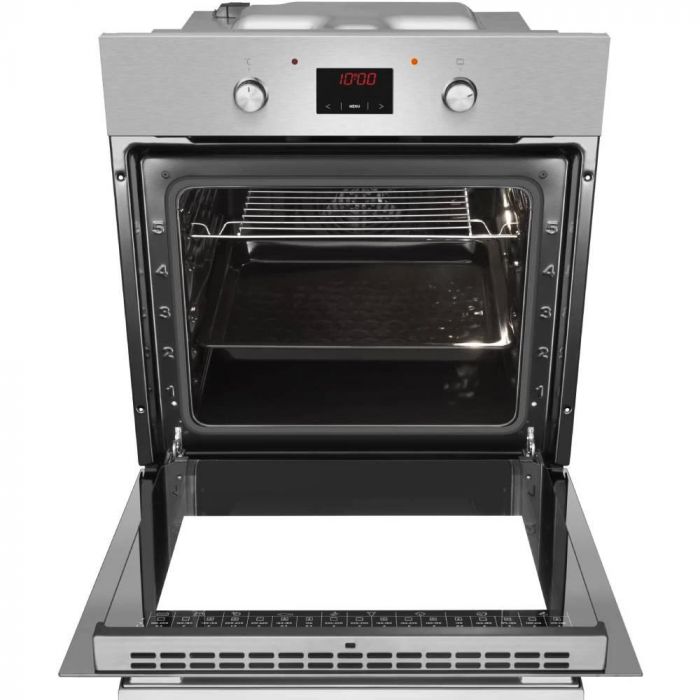 Духовка электр. Hansa, 60см, 62л, A,  гриль , емаль легкого очищення, диспл., нержавіюча сталь