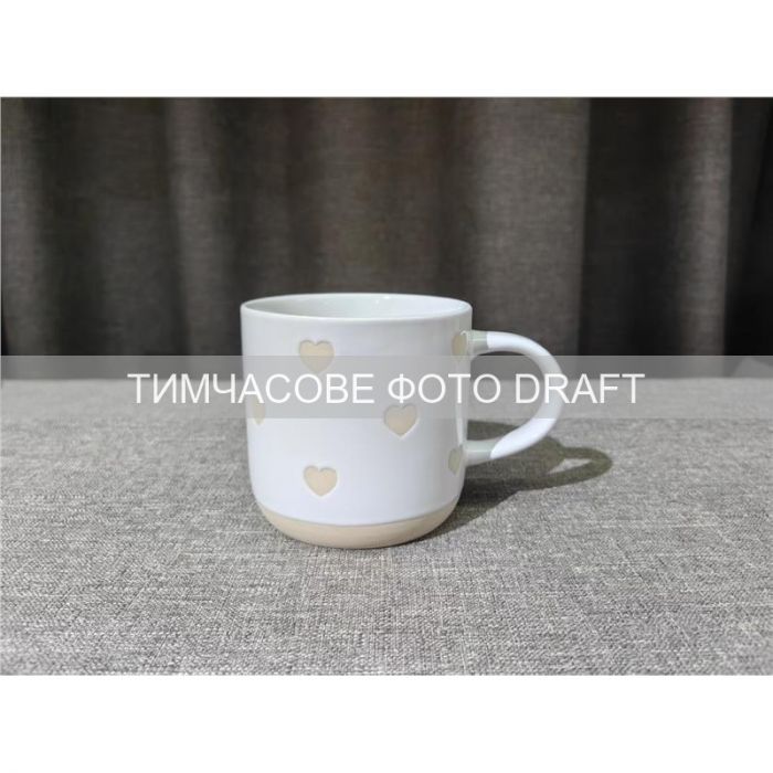 Чашка Ardesto Heart, 420мл, кераміка, білий