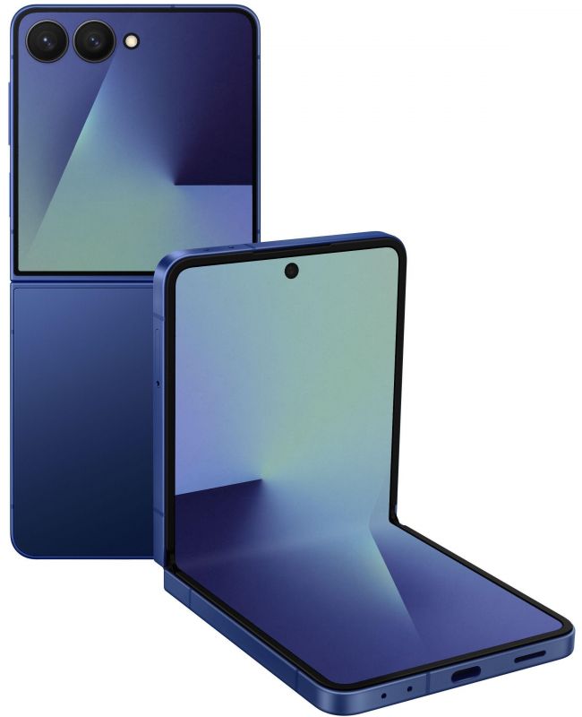 Смартфон Samsung Galaxy Flip 7 5G (F766) 6.9"/4.1"12/256ГБ, 1SIM, 4300мА•год, блакитний сріблястий
