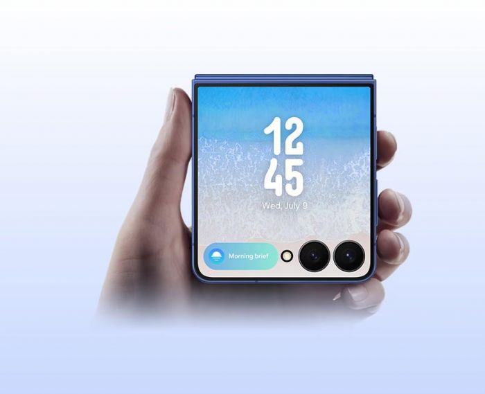 Смартфон Samsung Galaxy Flip 7 5G (F766) 6.9"/4.1"12/256ГБ, 1SIM, 4300мА•год, блакитний сріблястий