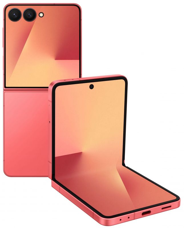 Смартфон Samsung Galaxy Flip 7 5G (F766) 6.9"/4.1"12/512ГБ, 1SIM, 4300мА•год, червоний корал