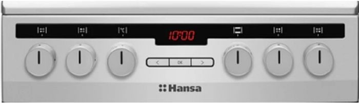 Плита Hansa комбінована, 50х60см, 62л, чавун, газ контр., дисплей, сірий