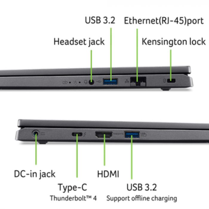 Ноутбук Acer Aspire 16 A16-51GM 16" WUXGA IPS, Intel 5-120U, 16GB, F512GB, NVD2050-4, Lin, сірий