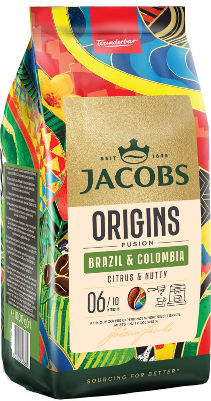 Кава Jacobs зерна, 1000г, South America Blend, арабіка