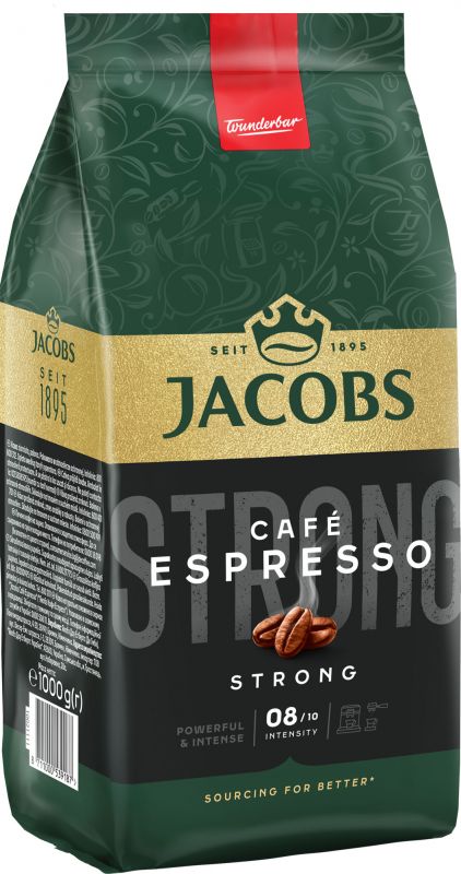 Кава Jacobs зерна, 1000г, Espresso, купаж арабіка/робуста