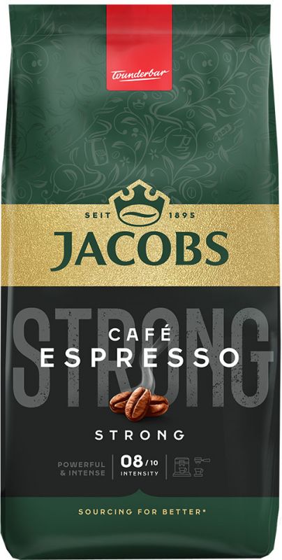 Кава Jacobs зерна, 1000г, Espresso, купаж арабіка/робуста