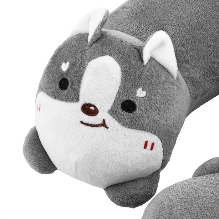 Подушка для шиї ARDESTO Travel Grey Cat 28х28см, поліуретанова піна, сірий