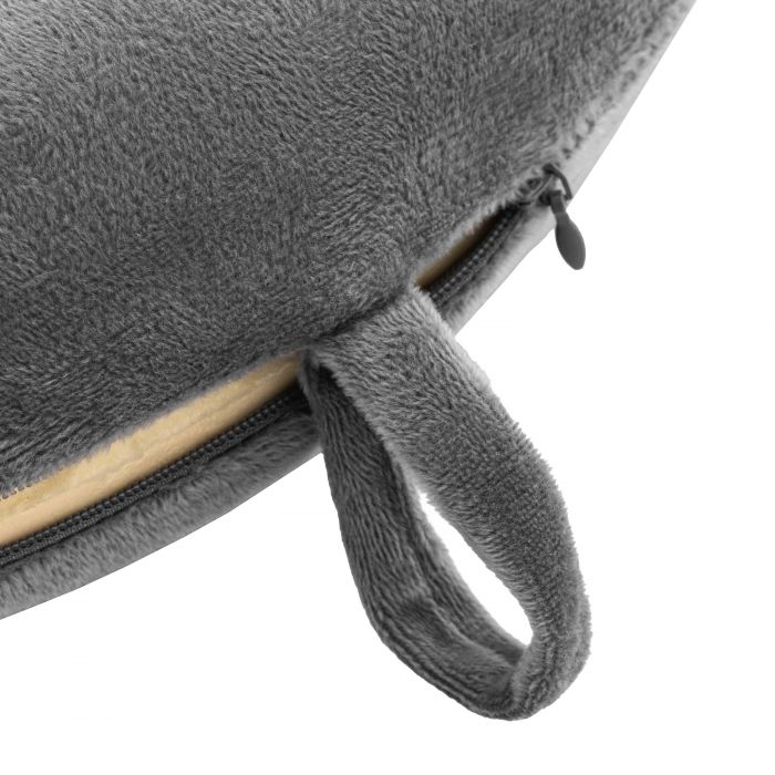 Подушка для шиї ARDESTO Travel Grey Cat 28х28см, поліуретанова піна, сірий