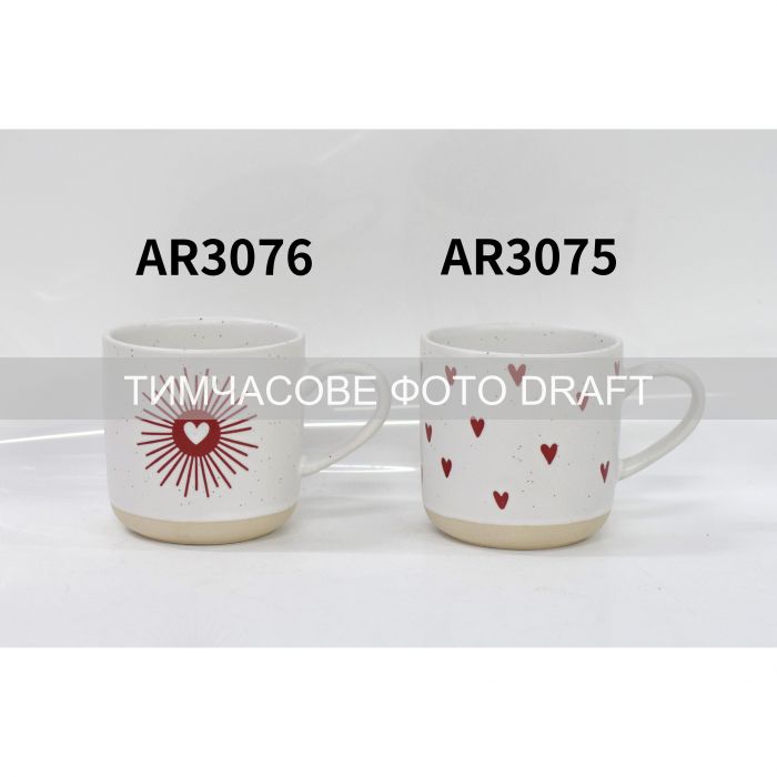 Чашка Ardesto Heart, 350мл, кераміка, білий