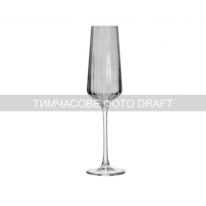 Набір келихів для шампанського Ardesto Black Mars Alcor 270мл, 2шт, скло, сірий