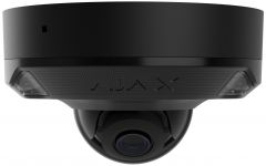 IP-Камера дротова Ajax DomeCam Mini HL black, 5мп, 2.8мм, гібридне підсвічування IR 35м, білий Led 50м, Poe, True WDR, IP 65, ІЧ 30м, аудіо, кут огляду 100° до 110°, міні купольна, чорна