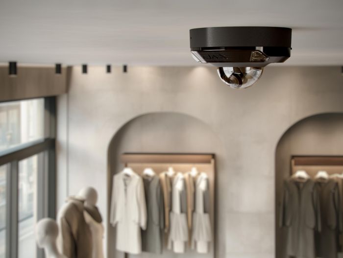 IP-Камера дротова Ajax DomeCam Mini HL black, 5мп, 4мм, гібридне підсвічування IR 35м, білий Led 50м, Poe, True WDR, IP 65, ІЧ 30м, аудіо, кут огляду 75° до 85°, міні купольна, чорна