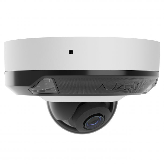 IP-Камера дротова Ajax DomeCam Mini HL white, 8мп, 2.8мм, гібридне підсвічування IR 35м, білий Led 50м, Poe, True WDR, IP 65, ІЧ 30м, аудіо, кут огляду 100° до 110°, міні купольна, біла