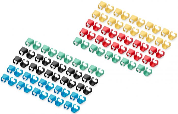 Кліпси DIGITUS для патч-кордів, різнокольорові, 5х20 шт. Кліпси DIGITUS для патч-кордів, різнокольорові, 5х20 шт.