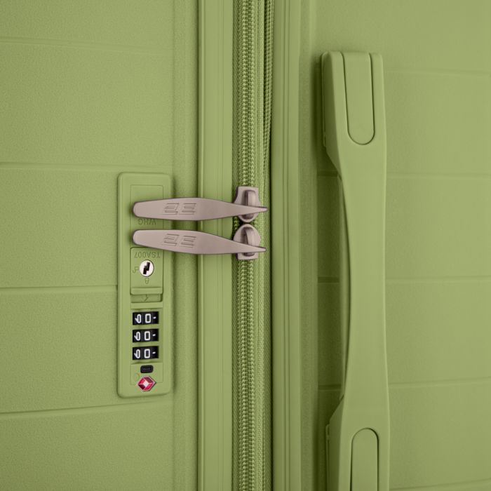 Валіза 2E, Aero, поліпропілен, середня, 63/78 л, TSA, 4 колеса, EXP, оливково-зелений