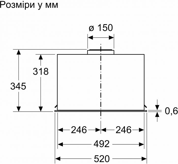 Витяжка Bosch вбудована, 52см, 570м.куб/год, нерж Витяжка Bosch вбудована, 52см, 570м.куб/год, нерж