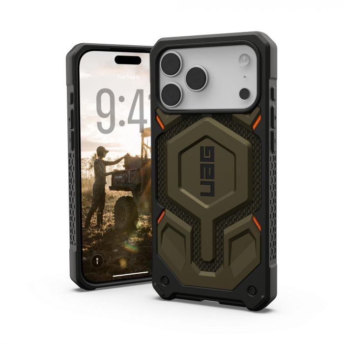 Чохол UAG для iPhone 17 Pro Max, Monarch Pro MagSafe, Kevlar Element Green Чохол UAG для iPhone 17 Pro Max, Monarch Pro MagSafe, Kevlar Element Green