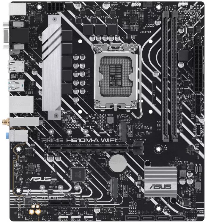 Материнcька плата ASUS PRIME H610M-A WIFI s1700 H610 2xDDR5 M.2 HDMI D-Sub DP Wi-Fi BT mATX Материнcька плата ASUS PRIME H610M-A WIFI s1700 H610 2xDDR5 M.2 HDMI D-Sub DP Wi-Fi BT mATX