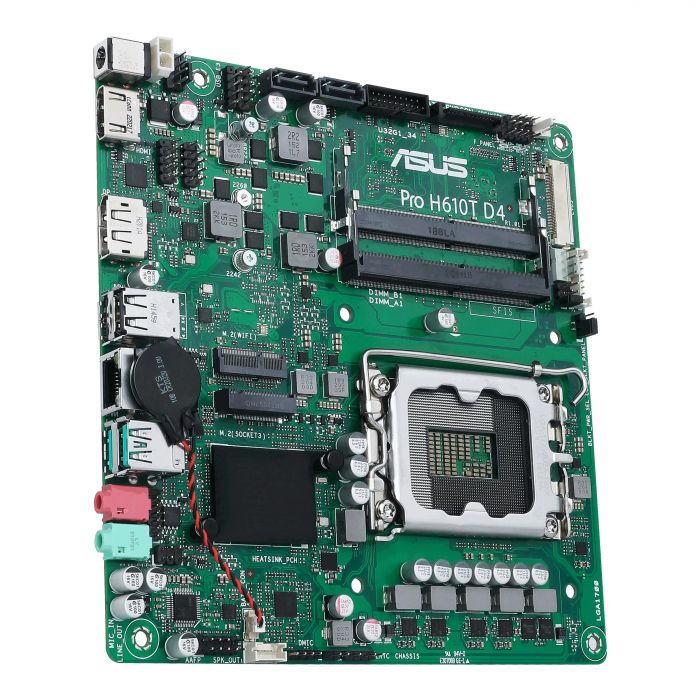 Материнcька плата ASUS PRO H610T-CSM s1700 H610 2xDDR5 M.2 HDMI DP LVDS Thin mITX Материнcька плата ASUS PRO H610T-CSM s1700 H610 2xDDR5 M.2 HDMI DP LVDS Thin mITX