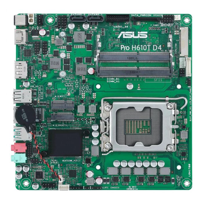 Материнcька плата ASUS PRO H610T-CSM s1700 H610 2xDDR5 M.2 HDMI DP LVDS Thin mITX Материнcька плата ASUS PRO H610T-CSM s1700 H610 2xDDR5 M.2 HDMI DP LVDS Thin mITX