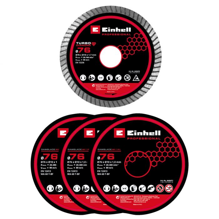 Шліфмашина відрізна акумуляторна Einhell Professional TP-CO 18/76-C Li BL - Solo безщіткова 16мм 18В 20000об/хв 0.67кг без АКБ та ЗП Шліфмашина відрізна акумуляторна Einhell Professional TP-CO 18/76-C Li BL - Solo безщіткова 16мм 18В 20000об/хв 0.67кг без АКБ та ЗП