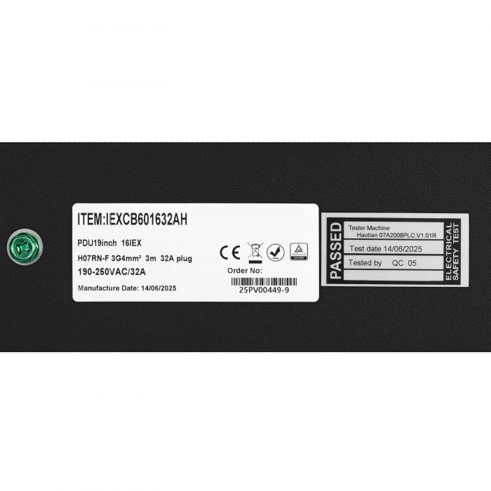 Пристрій розподілу електроживлення MIRSAN MXB, 2U, 16A, 1Ph, 16 гібридних розеток (C13-C19), чорний Пристрій розподілу електроживлення MIRSAN MXB, 2U, 16A, 1Ph, 16 гібридних розеток (C13-C19), чорний