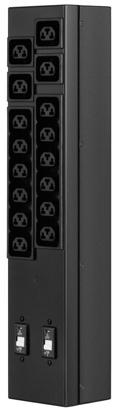 Пристрій розподілу електроживлення MIRSAN MXB, 2U, 16A, 1Ph, 16 гібридних розеток (C13-C19), чорний Пристрій розподілу електроживлення MIRSAN MXB, 2U, 16A, 1Ph, 16 гібридних розеток (C13-C19), чорний