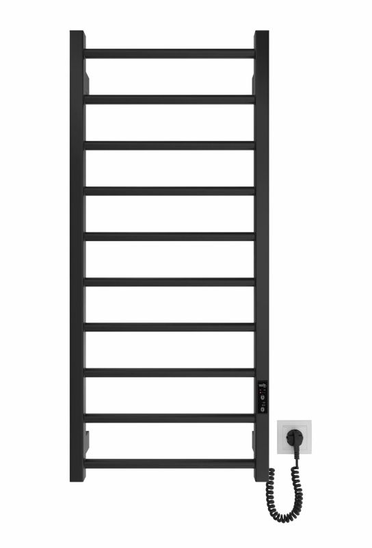 Рушникосушка Hygge Family електрична Leeds, 970х430х80мм, таймер-регулятор, сталь, чорний матовий