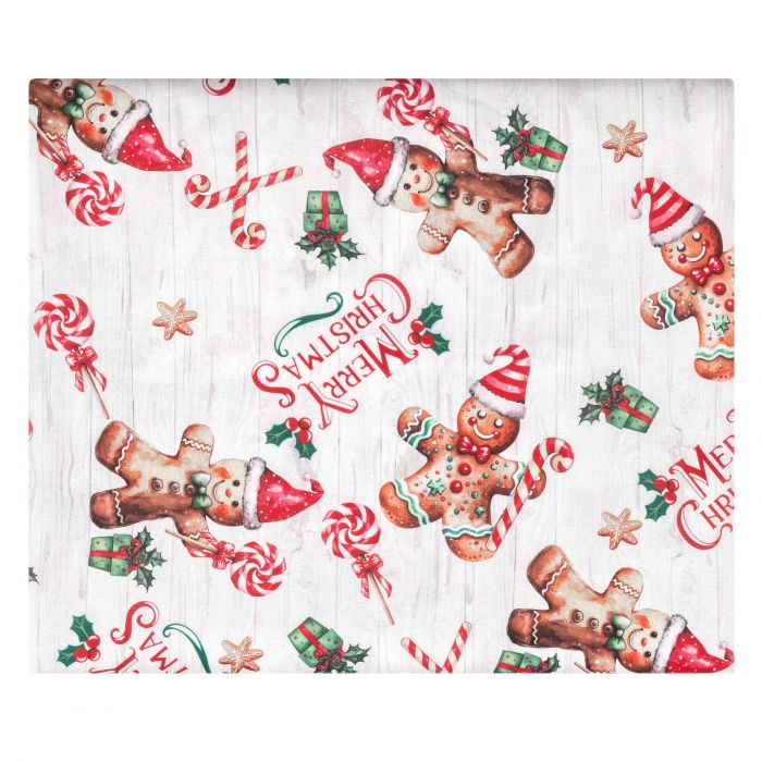 Скатертина Ardesto Christmas Gingerbread 120х140см, 100% поліестер, червоний