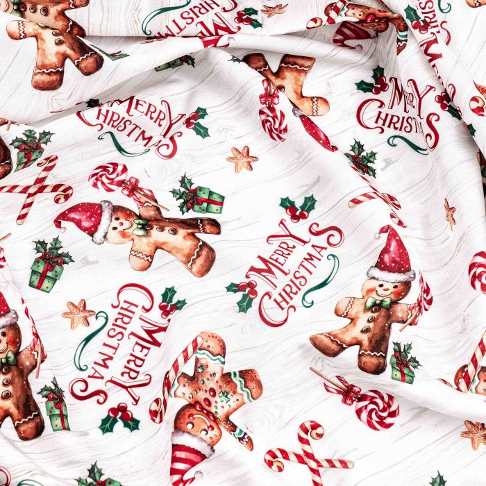 Скатертина Ardesto Christmas Gingerbread 140х180см, 100% поліестер, червоний