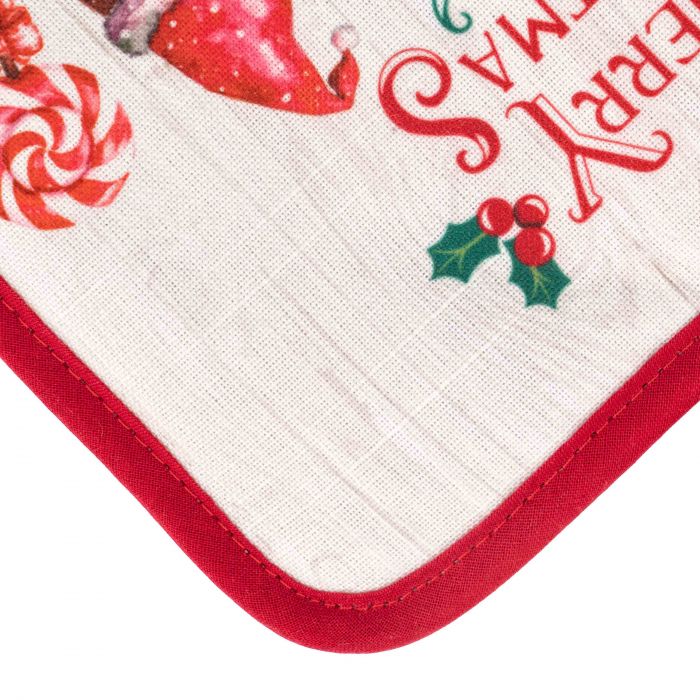 Набір прихваток для кухні Ardesto Christmas Gingerbread 18х20см, 18х30см, 100% поліестер (верх), 100% бавовна (низ), червоний