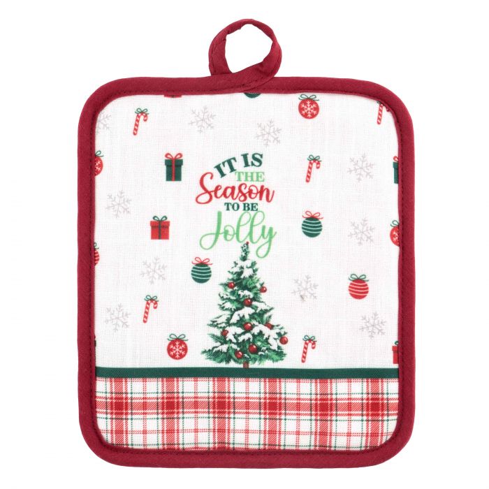 Набір прихваток для кухні Ardesto Christmas Tree 18х20см, 18х30см, 100% поліестер (верх), 100% бавовна (низ), зелений