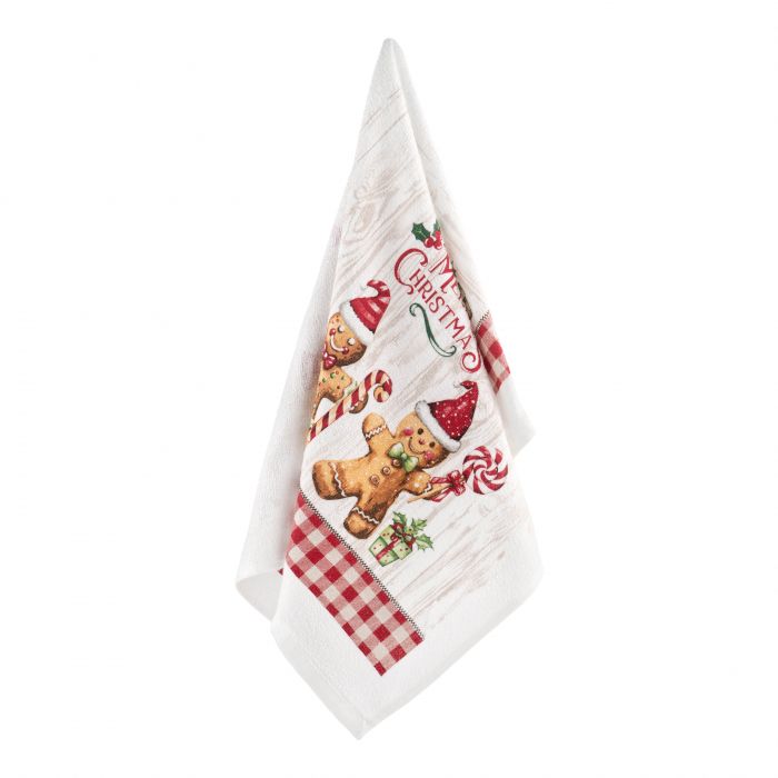 Набір рушничків для кухні Ardesto Christmas Gingerbread 38х63см, 2шт, 100% бавовна, червоний