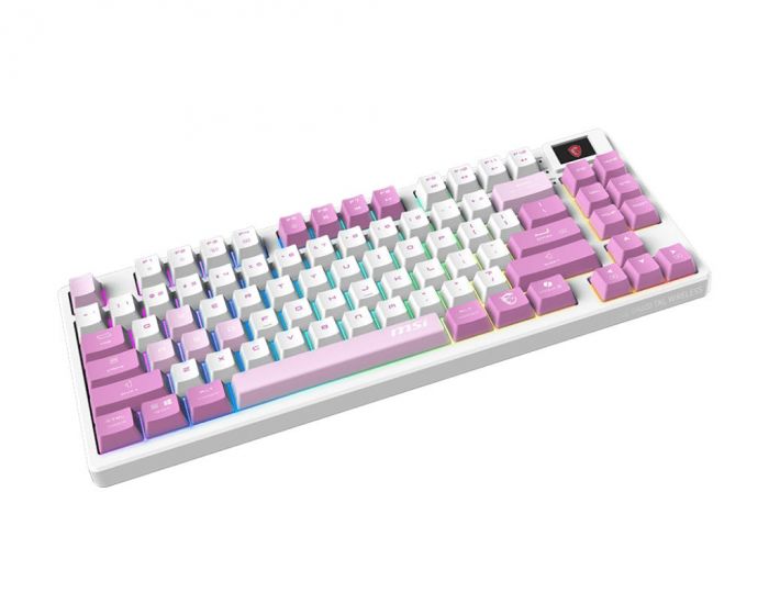 Клавіатура механічна MSI FORGE GK600 TKL W VIOLET UA 83key, mechanical Linear, USB-A, Wireless, Bluetooth, EN/UKR/RU, RGB, фіолетовий