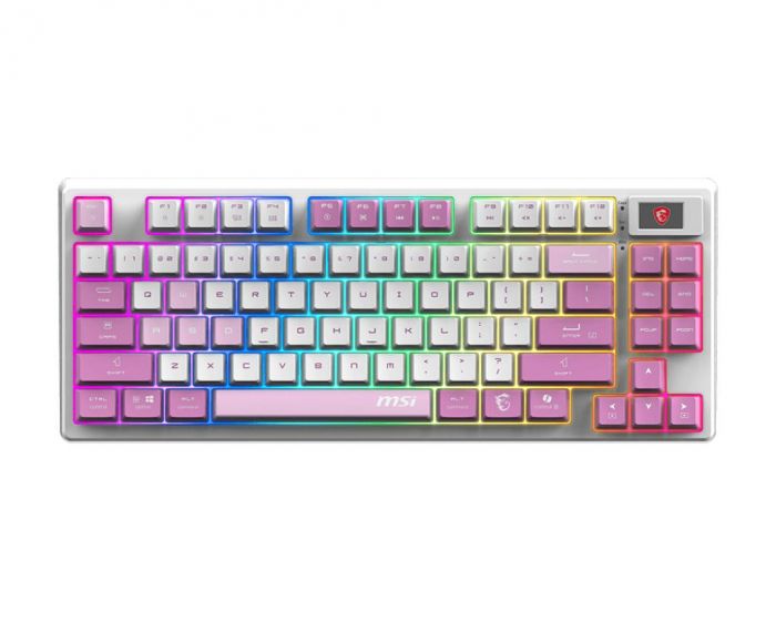 Клавіатура механічна MSI FORGE GK600 TKL W VIOLET UA 83key, mechanical Linear, USB-A, Wireless, Bluetooth, EN/UKR/RU, RGB, фіолетовий