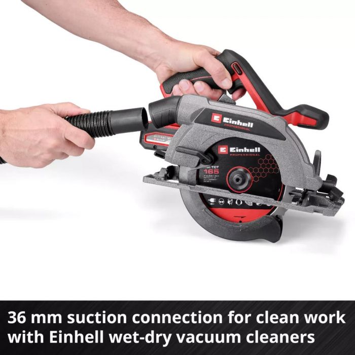 Пила дискова акумуляторна Einhell TP-CS 18/165 Li BL-Solo безщіткова 18В 5000об/хв 165х20мм 2.95кг без АКБ та ЗП