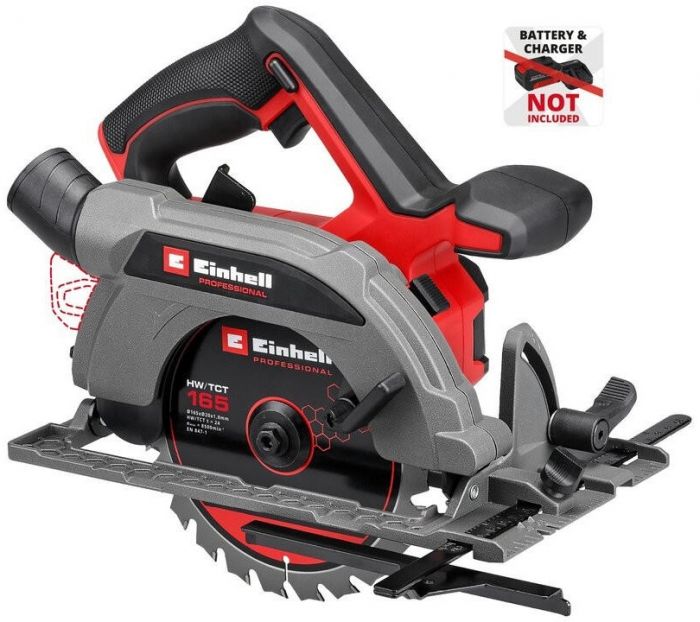 Пила дискова акумуляторна Einhell TP-CS 18/165 Li BL-Solo безщіткова 18В 5000об/хв 165х20мм 2.95кг без АКБ та ЗП