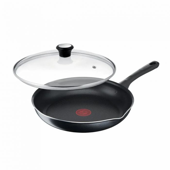 Сковорода з кришкою Tefal Day by Day, 20см, з кришкою, алюміній, бакеліт, скло, чорний
