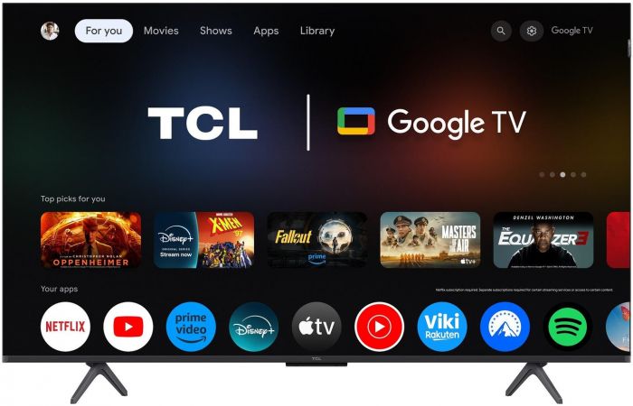 Телевізор 50" TCL QLED 4K 60Hz Smart Google TV Black