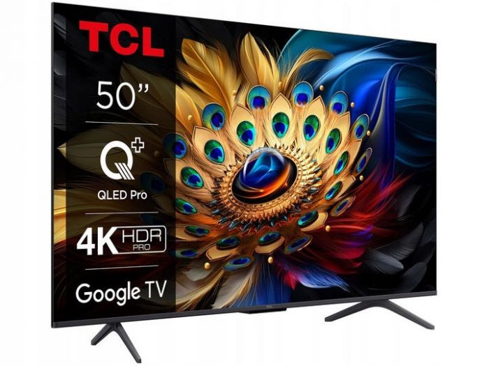 Телевізор 50" TCL QLED 4K 60Hz Smart Google TV Black