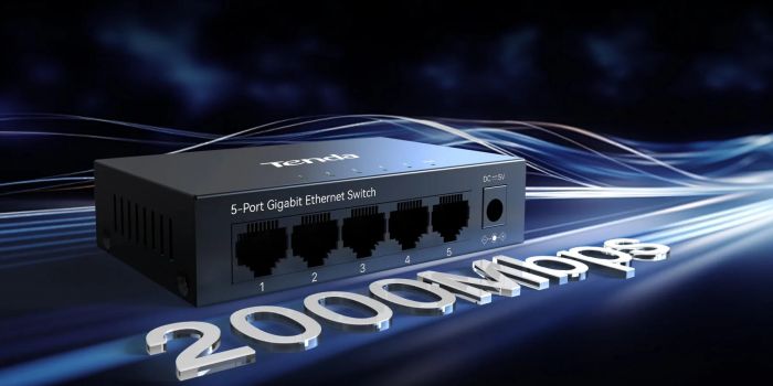 Комутатор TENDA TEG1005M 5xGE, Некерований
