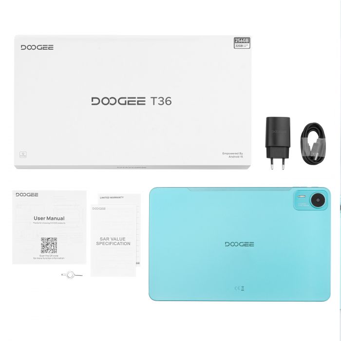Планшет Doogee T36 12" 8ГБ, 256ГБ, LTE, 8800мА•год, Android, синій